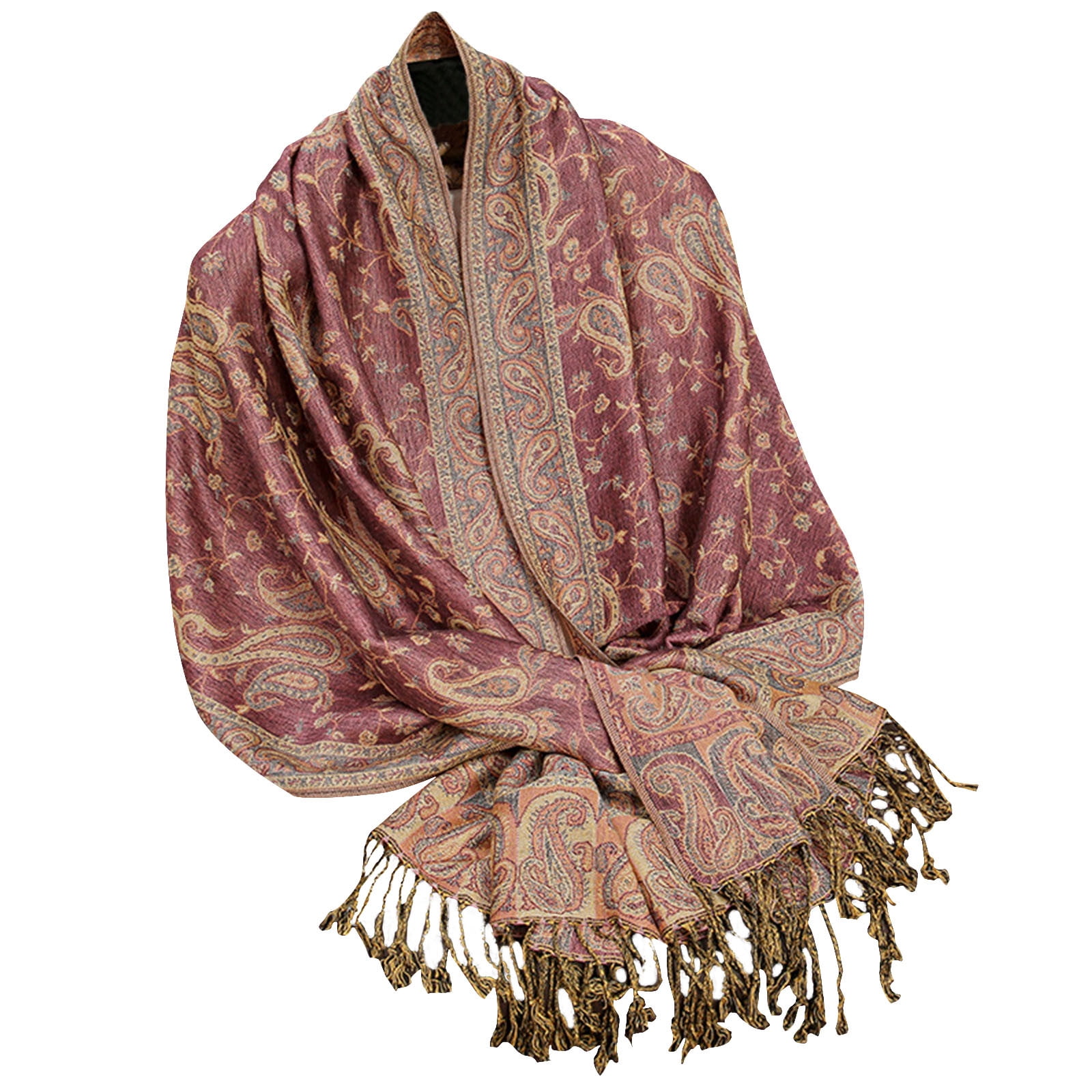 Châle Pashmina Femme Motif Paisley Cyan - 80 X 27 Pouces, Tissage Léger, Lavage Main - 9