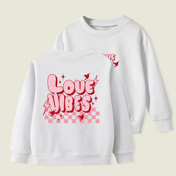 Toonshare Cyber and Monday ,,Kids Long Sleeve Shirts Boys,Long Sleeve Shirts for Girls 14-16,Girls Shirts 10-12,Long Sleeve Round Neck Letter Print Fleece Pullover Sweatshirt