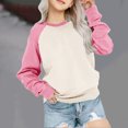 thumbnail image 1 of toonshare Girls Shirts Long Sleeve,Round Neck Drop Shoulder Long Sleeve Sweatshirt for Middle and Big Kids,,Kids Long Sleeve Shirts Boys 4-18 Pink, 1 of 5