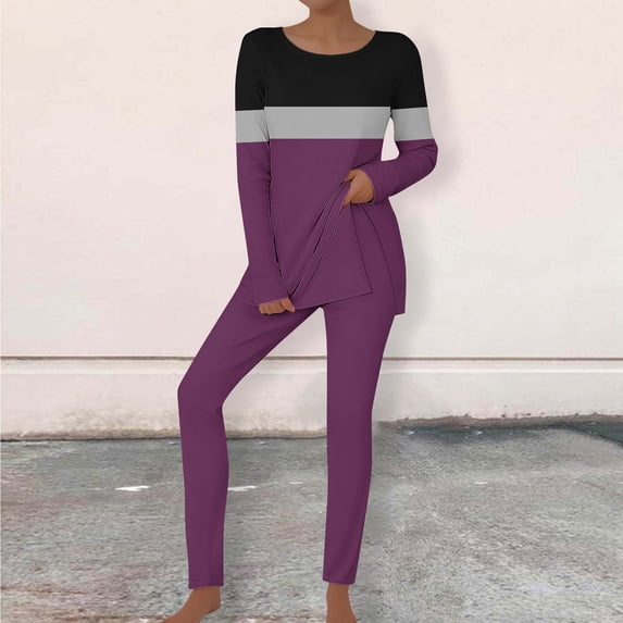 Toonshare Savings,Gift Sets for Womens Under 10$,Lounge Sets for Women 2 Piece Joggers Purple M