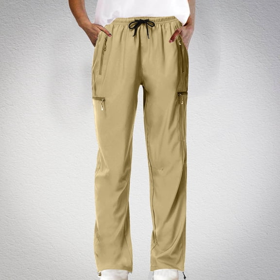 Spring Fashion!Toonshare Women's Jogging Pants with Pockets and Drawstrings Soft Womens Black Pants Khaki S