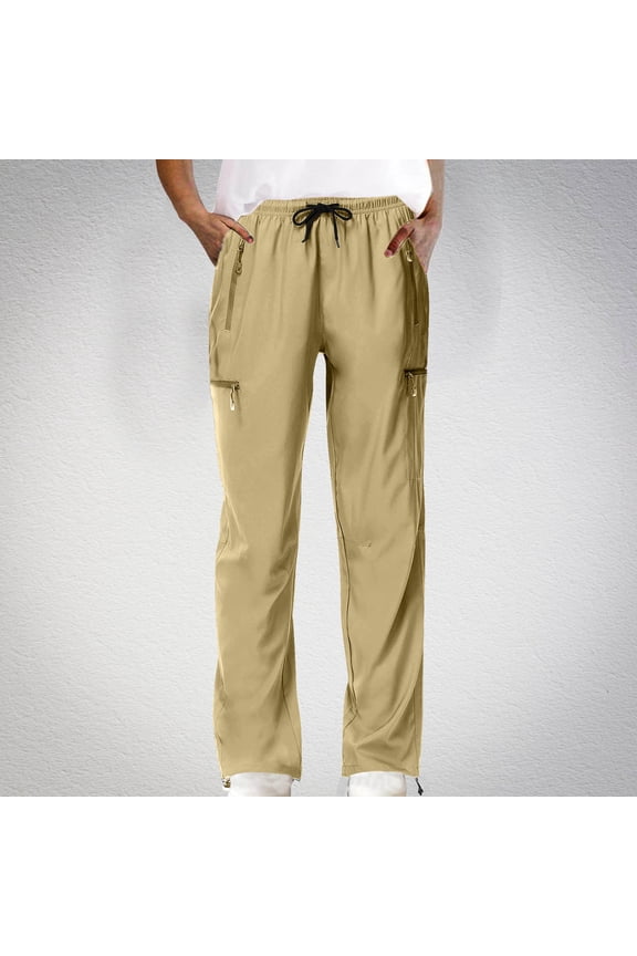 Spring Fashion!Toonshare Women's Jogging Pants with Pockets and Drawstrings Soft Womens Black Pants Khaki S