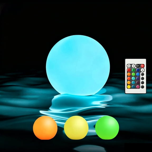 Toopower Floating Pool Lights,3-Inch USB Rechargeable & Remote Control Globe Lamp IP68 Waterproof 16 Color(4 Pack)