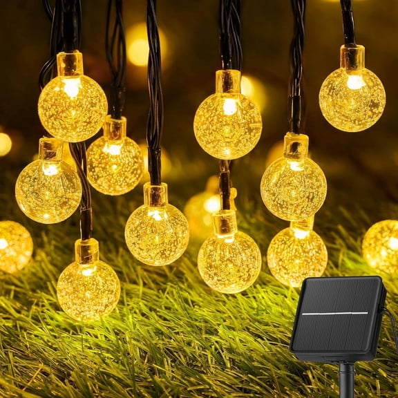 Toopower Solar String Lights Outdoor 50 LED 31FT, Waterproof Solar Powered Crystal Globe Patio Lights (Warm White)