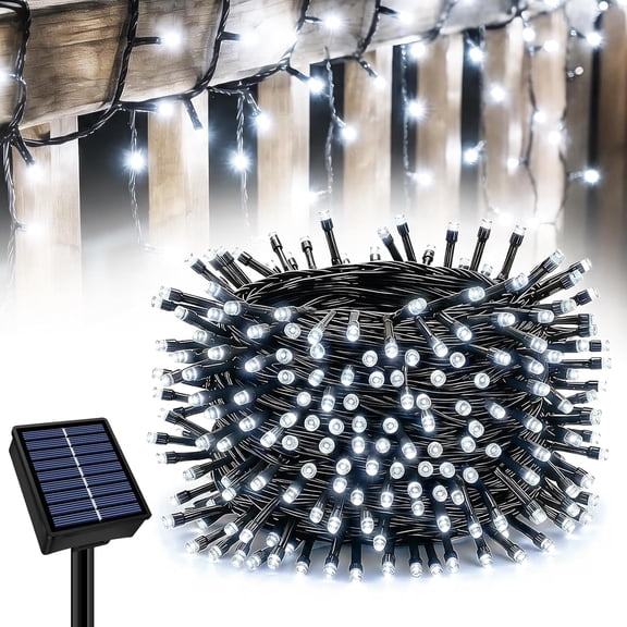 Toopower Solar String Lights Outdoor Waterproof 33ft 100LED 8 Modes Twinkle Fairy Lights, Solar Lights ,Cool White