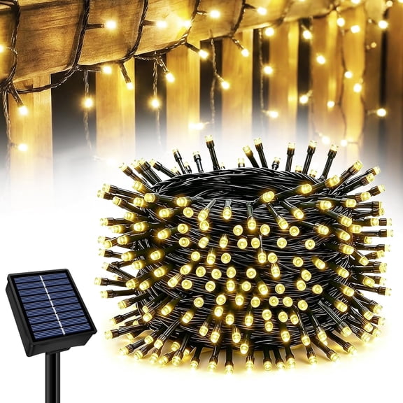 Toopower Solar String Lights Outdoor Waterproof 33ft 100LED 8 Modes Twinkle Fairy Lights, Solar Lights , Warm White