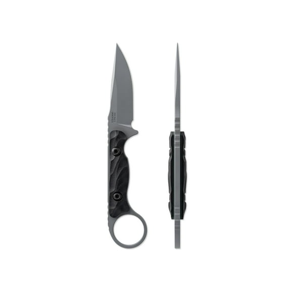 Toor Knives Jank Shank S Fixed Blade Knife, 3in, CPM M4 Steel, Drop Point Blade, G10 Handle, Phantom Grey, Black Hydro Static