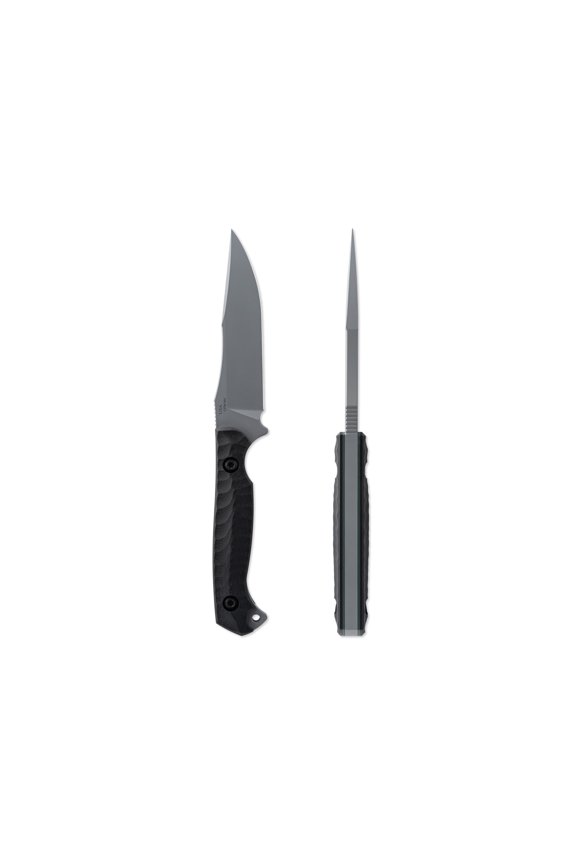 Krypteia S Fixed Blade Knife, 4 in, CPM-M4 Steel, Drop Point, G10 Handle, Phantom Grey, Black Hydro Static