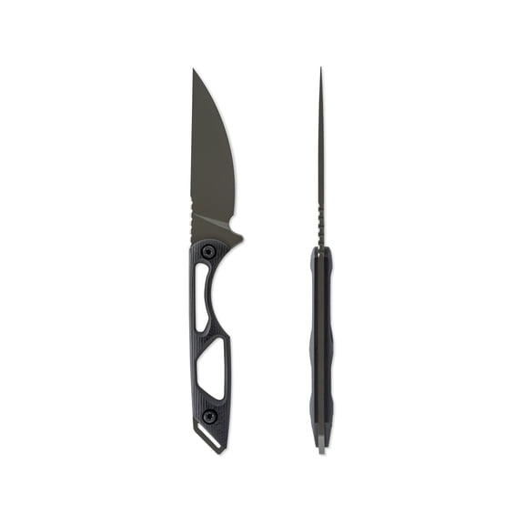 Toor Knives Willow Fixed Blade Knife, 3.75in, CPM 3V Steel, Black, G10, Spanish Moss