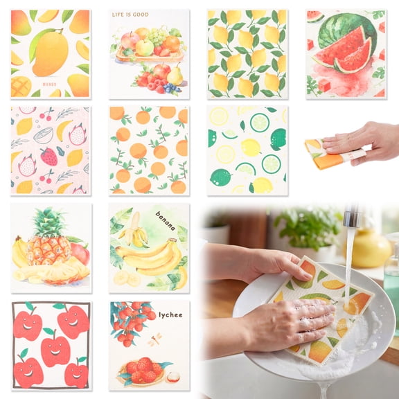Toorise 11Pcs Swedish Dishcloth for Kitchen Reusable Dish Towel Washable Swedish Dish Towel Non Scratch Absorbent Cleaning Cloth for Kitchen