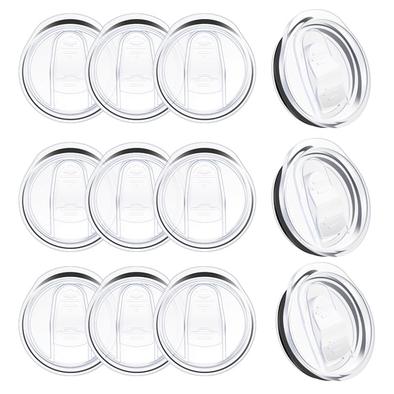 Toorise 12 Pcs Skinny Replacement Lids 20 oz Tumbler Replacement Lids Spill Proof Splash Resistant Tumbler Lids Clear Plastic Cup Covers for 2.7 Inches Mouth Stainless Steel Tumblers
