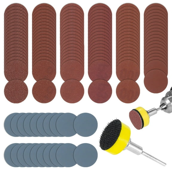 Toorise 142pcs 1” Sanding Discs Surface Conditioning Disc Quick Change Sanding Disc 100/180/240/320/400/1500/3000 Grain Disc Pads for Die Grinder Surface Strip Polish Burr Finish Rust Paint Removal