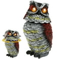 Toorise 1PC Solar Owl with Flashing Eyes and Rotating Head Realistic