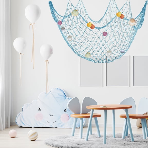 Toorise 2 Pcs Decorative Fish Net Made of Cotton Rope , 39.4 x 78.7 Inches Nautical Fish Net for Home Bedroom Party Wall Ocean Themed