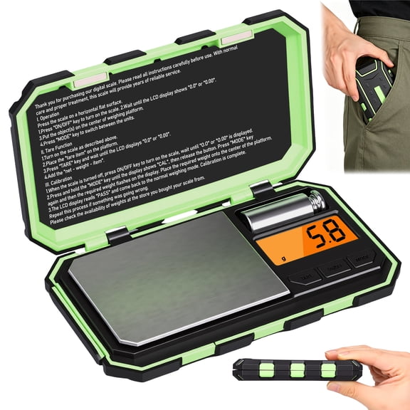 Toorise 200g/0.01g Digital Pocket Scale High Precision Mini Gram Scale with Backlit LCD Tare Function and Calibration Weight for Jewelry Gold Powder Reloading