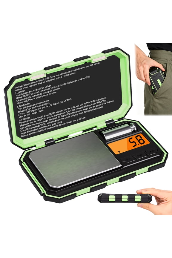 200g/0.01g Digital Pocket Scale High Precision Mini Gram Scale with Backlit LCD Tare Function and Calibration Weight for Jewelry Gold Powder Reloading