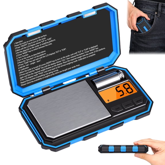 Toorise 200g/0.01g Digital Pocket Scale High Precision Mini Gram Scale with Backlit LCD Tare Function and Calibration Weight for Jewelry Gold Powder Reloading