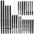 thumbnail image 1 of Toorise 25pcs Jig Saw Blade Set High Carbon Steel Assorted Blades T-shank Fast Cut Down Jigsaw Blade Professional Jig Saw Cutter Accessories for Thin Metal Wood Plastic Cutting Compatible with Most Ji, 1 of 9