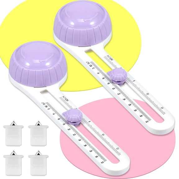 Toorise 2Pcs Circular Paper Cutter with 4 Cutter Head Adjustable Circle Paper Trimmer Rotary Circle Cutter Anti-Slip Circle Cutting Tool for Paper Art and DIY Crafts Scrapbooking Cards Making