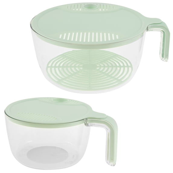 Toorise 2Pcs Rice Strainer 2 Sizes Rice Washer with Cover Practical Rice Cleaner Strainer Rice Washer Strainer Bowl with Drainage Board Rice Washer Strainer for Cleaning Grain Fruit