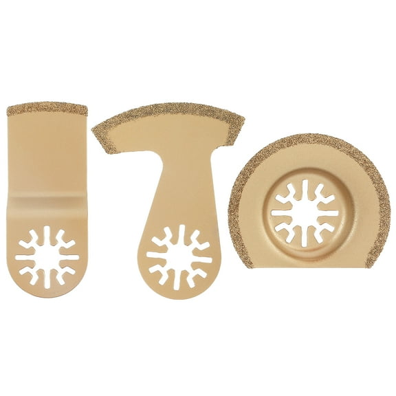 Toorise 3pcs Multi-tool Blades High Carbon Steel Semi-circular Oscillating Saw Blades Quick Release E-shaped Curved Oscillating Blades Professional Universal Swing Blades Kit for B-osch Fein Black & D