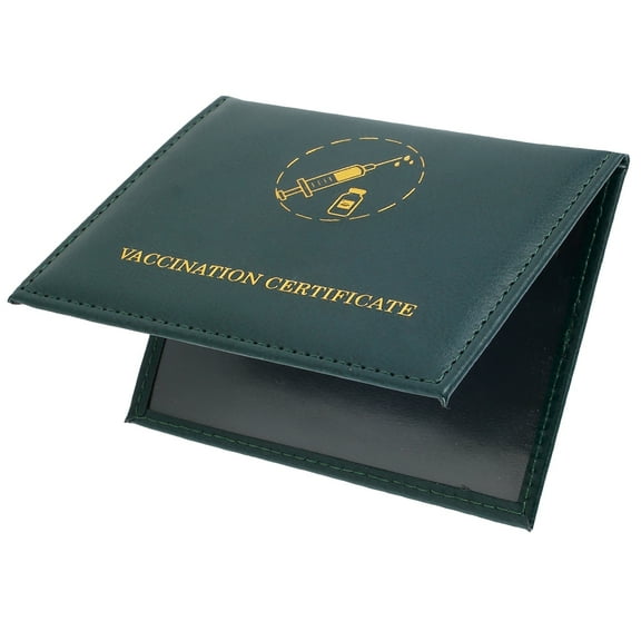 Toorise 4 x 3 inch Vaccination Card Protector Reusable Vaccine Card Holder Vaccination Immunization PU Leather Document Holder Portable Vaccine Record Card Protective Cover for Business Travelling