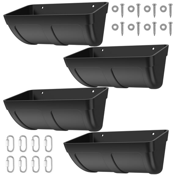 Toorise 4Pcs Chicken Feeder Chicken Water Dispenser Plastic Chicken Feeder Waterer Hanging or Screw in Poultry Feeder Fence Feeder with Clips Poultry Feeding Equipment for Duck Goats Geese