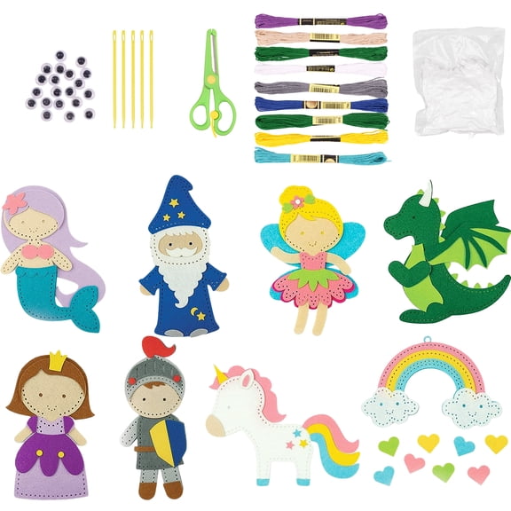 Toorise 8/12Pcs Animal Sewing Craft Kit Felt Sewing Animal Craft Set Fun Animal DIY Crafting and Sewing Set with Instructions Educational Animal Craft Kit for 3 to 12 Years Old Kids