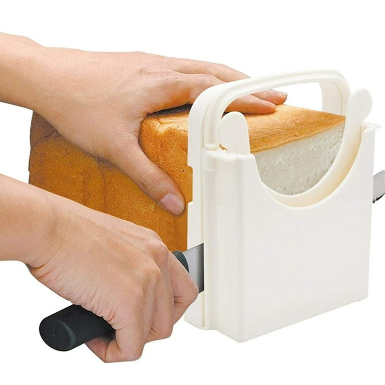 Collapsible bread slicer, adjustable toast slicer tool, plastic