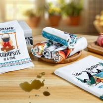 Camping Kitchen Towels Absorbent Dish Towels Novelty Kitchen Hand Towels Printed with Funny Sayings Microfiber Camper Dish Towels for Kitchen Bathroom Home Decorations