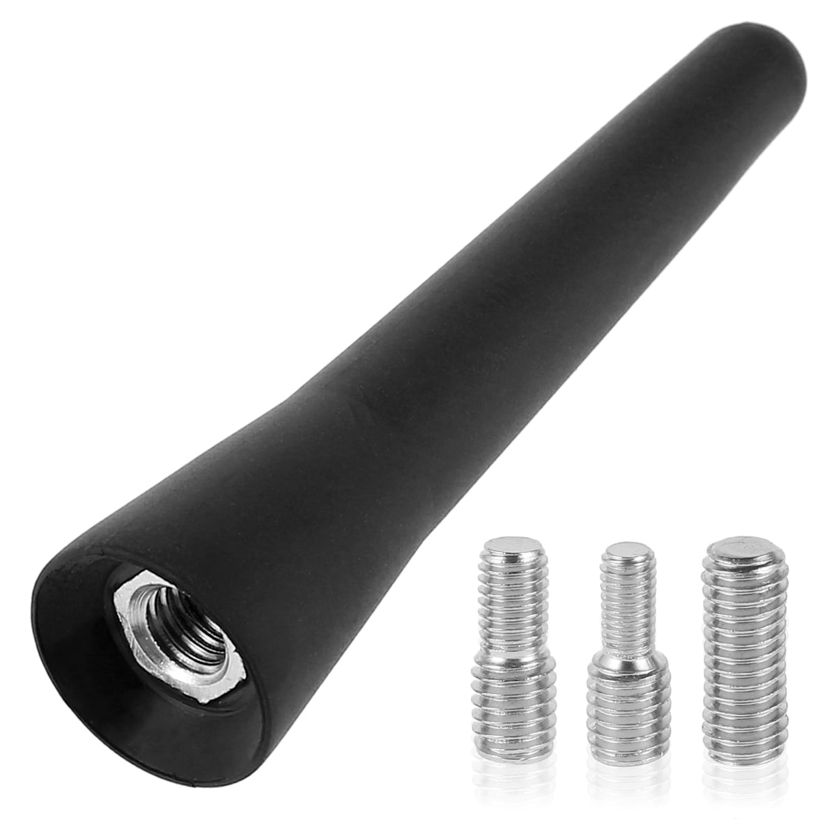 Toorise Car Aerial Short Car Radio Antenna 2.56 Inch Small Short Car Aerial Universal Short Radio Antenna Adapter AM/FM Aerial Mast Roof Car Aerial Replacement Accessories Screws M4 M5 M6 (Black)