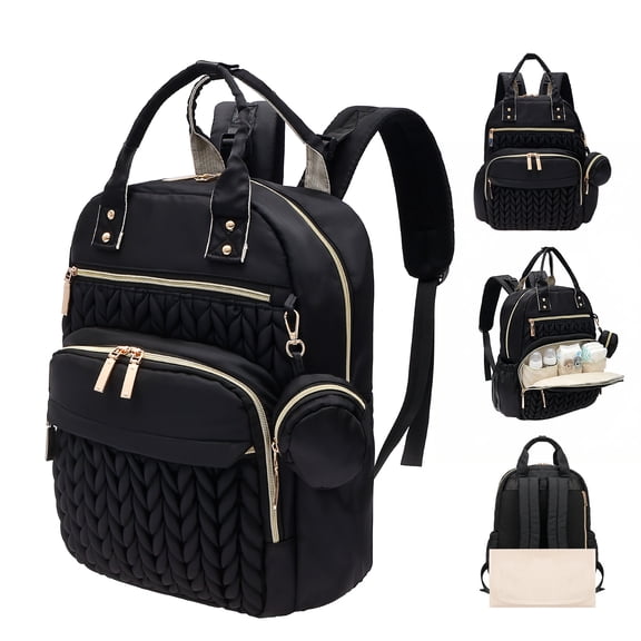 Toorise Diaper Bag Backpack Stylish Baby Diaper Bag Waterproof Travel Backpack with Changing Pad Stroller Strap Insulated Pockets