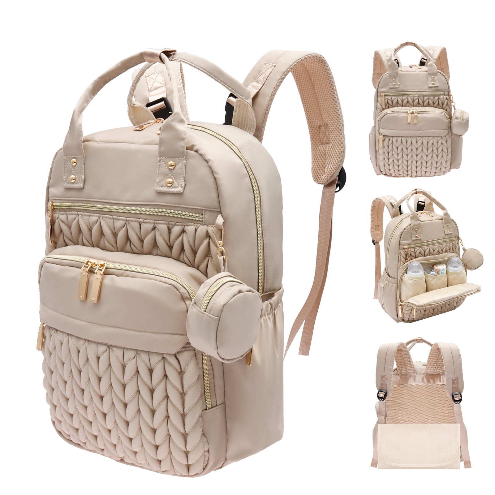 Toorise Diaper Bag Backpack Stylish Baby Diaper Bag Waterproof Travel Backpack with Changing Pad Stroller Strap Insulated Pockets