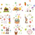 thumbnail image 1 of Toorise Easter Window Stickers 9 Sheets Cute Cartoon Bunny Window Decals Colourful Static Cling Sticker Reusable PVC Easter Decals Party Decorations for Windows Mirrors and Glass Doors, 1 of 9