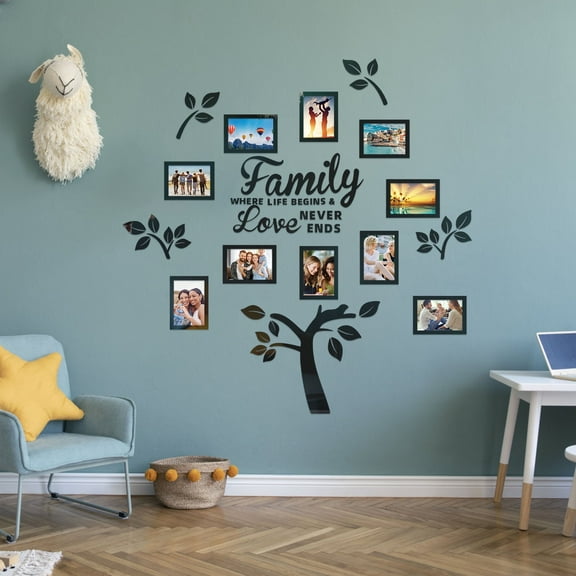 Family Tree Wall Decal Acrylic Family Tree Wall Decor Decorative Family Tree Wall Sticker Stylish Wall Decal Picture Frame Warm Wall Decal Photo Frame for Living Room Wall Decor
