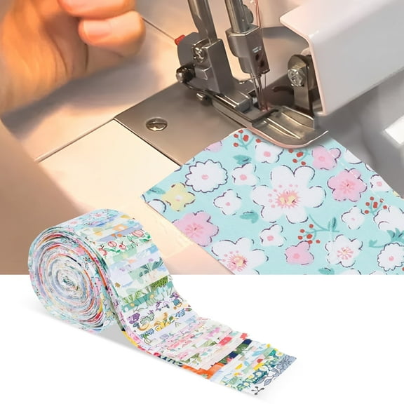 40PCS Jelly Roll Fabric Beautiful Cotton Strips Bundles Multipurpose Cotton Quilting Fabric Soft Jelly Roll Fabric Strips with Various Patterns Cotton Strips Bundles40*2.5in