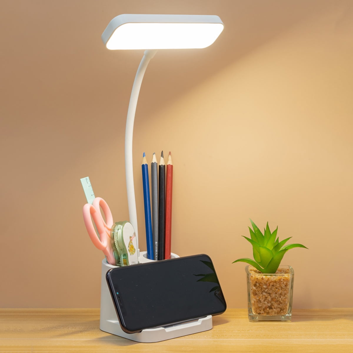 Toorise LED Desk Lamp Lightweight Desktop Lamp with Pen Holder and 3 ...