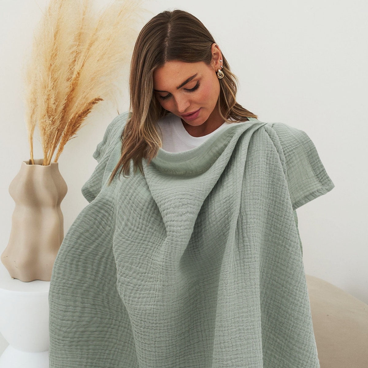 Toorise Muslin Nursing Cover for Baby Breastfeeding, Soft Breathable