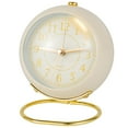 thumbnail image 1 of Toorise Small Desk Clocks Battery Operated Desk Alarm Clocks with Light Table Alarm Clocks Vintage Silent No Ticking Analogue Small Clock for Bedside Bedroom Kitchen Office Travel (Milky White/Pink), 1 of 8