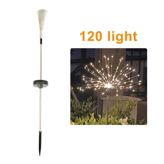 Toorise Solar Firework Light with lamp post , Outdoor Garden Decorative Lights with 90/122 LED for Walkway, Yard, Lawn and celebration occasions Mulit-Color.