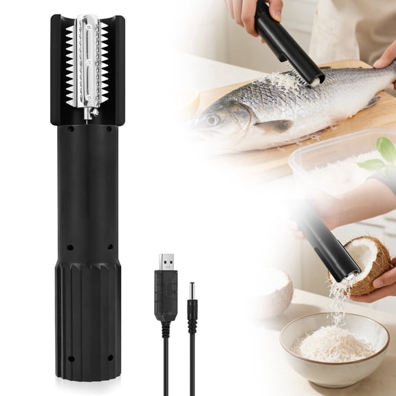 Toorise Wireless Fish Scales Scraper Anti Splash Handheld Shredder Electric Grater Machine Peeler Rotating Peeler for Fish Scalers Milk Baked Curry Dessert
