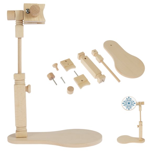 Toorise Wooden Embroidery Stand Adjustable Embroidery Hoop Stand Hands-Free Cross Stitch Stand 360 Rotated Embroidery Hoop Holder Cross Stitch Holder for DIY Craft Needlework Projects