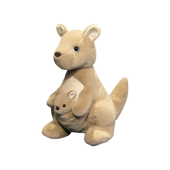 Tootee Kangaroo Toys Realistic Mother and Baby Set Soft Plush Decorative Stuffed Animal Toys for Kids, Girls, Boys