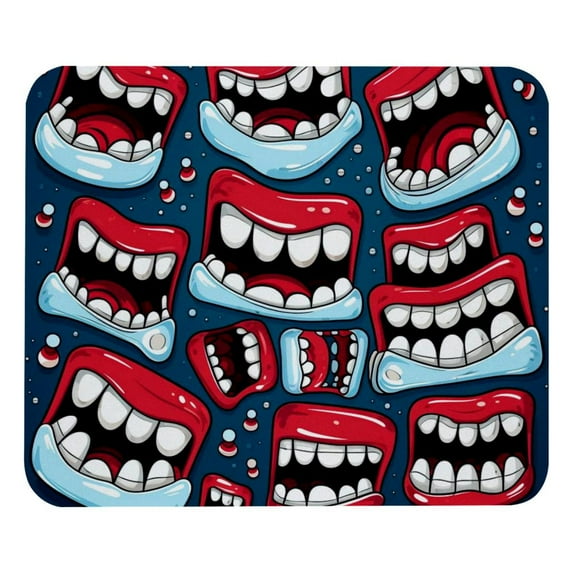 Tooth 8.3x9.8 Inch Square Desk Mat with Non-Slip Rubber Bottom for Office and Gaming – Printed Mouse Mat, Desk Mat, Gaming Mouse Pad