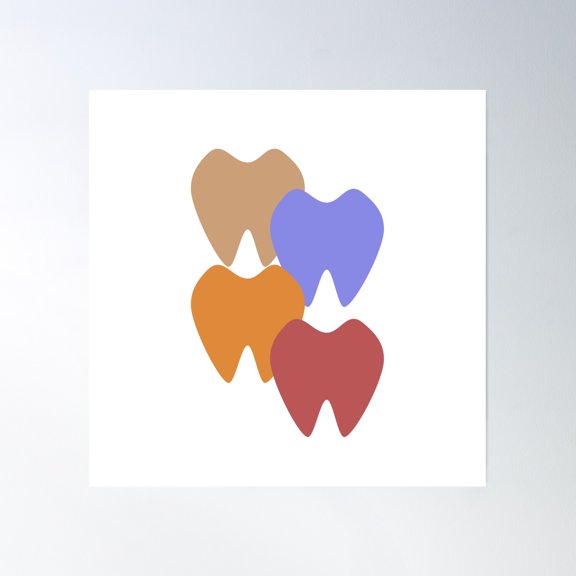 Tooth Art Poster Wall Art, Modern Wall Decor, 16x16 UNFRAMED