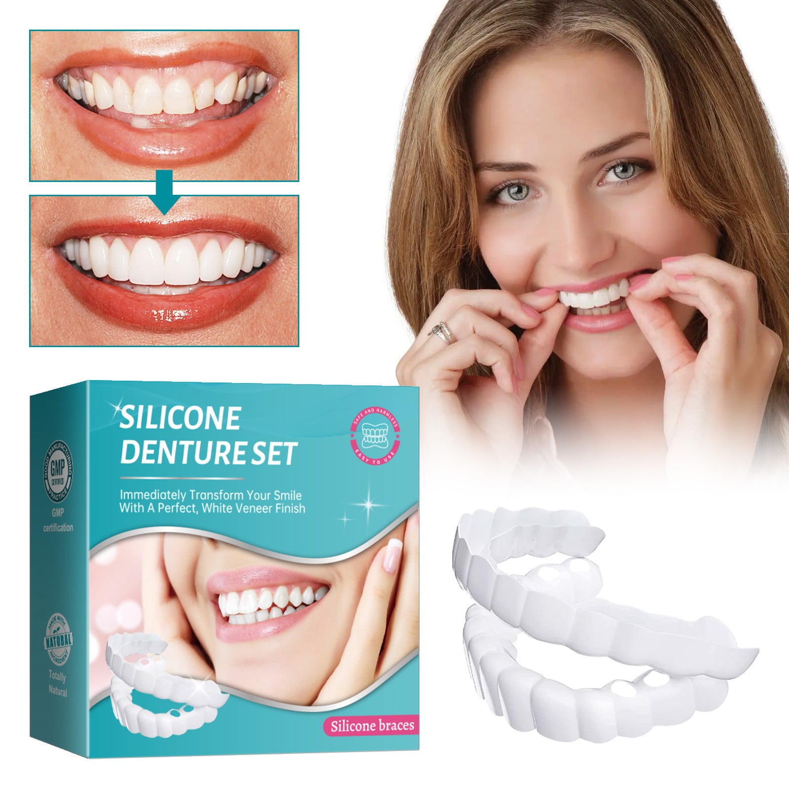 Tooth Care Silicone Dentures Stickers Set for Temporary Enhancement and ...