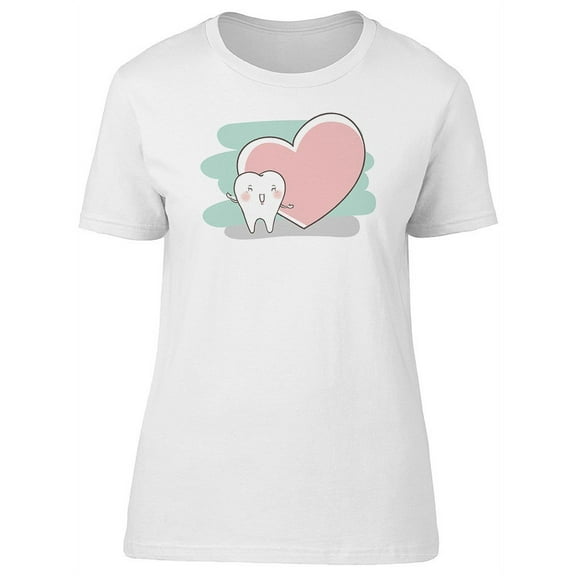 Tooth Dental Care, Cute Heart T-Shirt Women -Image by Shutterstock, Female XX-Large