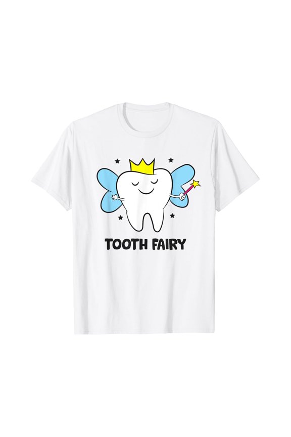 Tooth Fairy Crown Tooth Dentist T-Shirt Size S-5XL