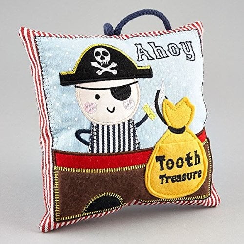 Floss & Rock Tooth Fairy Tooth Pocket Door Knob Throw Pillow, Gold, Pirate