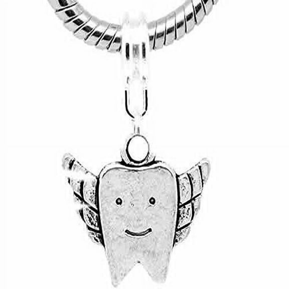 Tooth Fairy Dangle Charm European Bead Compatible for Most European Snake Chain Bracelet